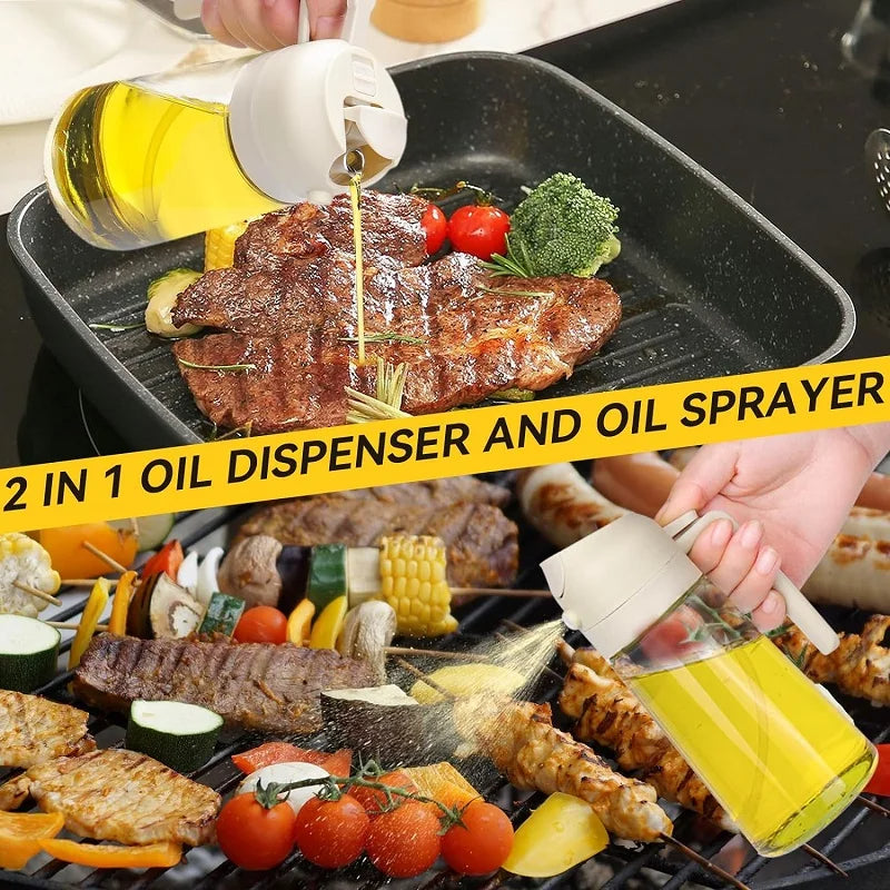 500ml 2 in1 Oil Spray Bottle Kitchen