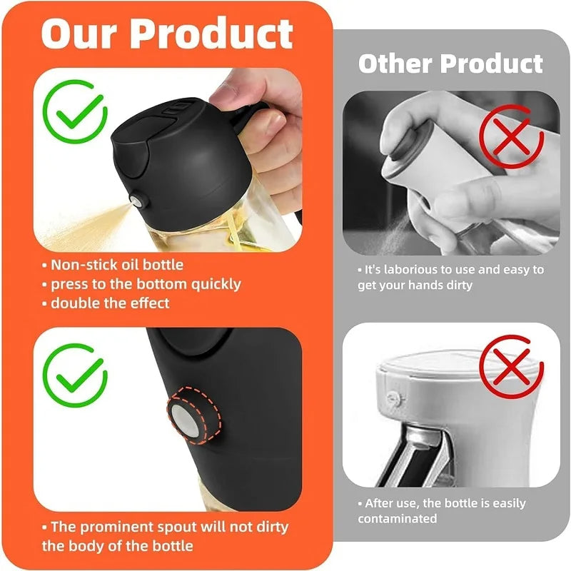 500ml 2 in1 Oil Spray Bottle Kitchen