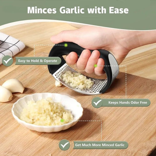 Garlic Press, Manual Garlic Press Rocker with Handle.